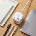 Huslog 15W nabíjecí stanice 3x zásuvka + USB-C – bílá
