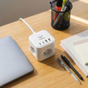 Huslog 15W nabíjecí stanice 3x zásuvka + USB-C – bílá
