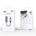 Síťový adaptér XO HUB018 USB-A/USB-C na RJ45 - šedý