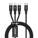 Kabel Baseus RAPID 3v1 20W USB-C/Lightning/Micro 1,5m - černý