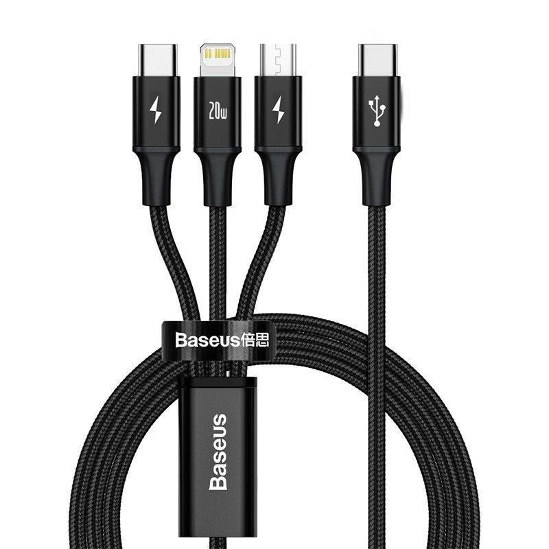 Kabel Baseus RAPID 3v1 pro nabíjení zařízení - černý