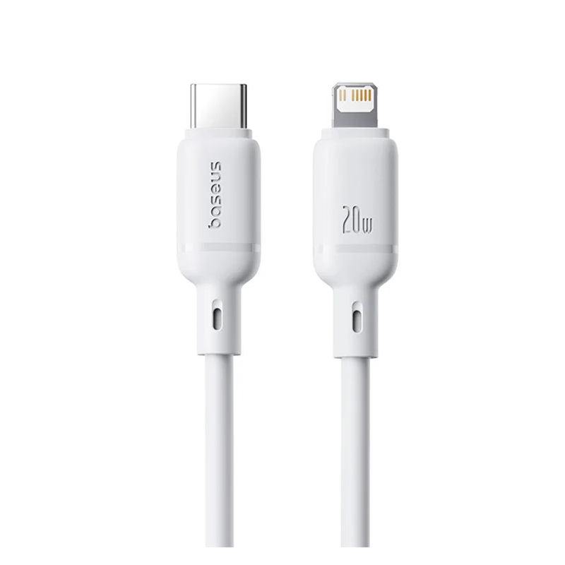 Kabel Baseus Silky USB-C/Lightning 1m 20W pro iPhone - bílý