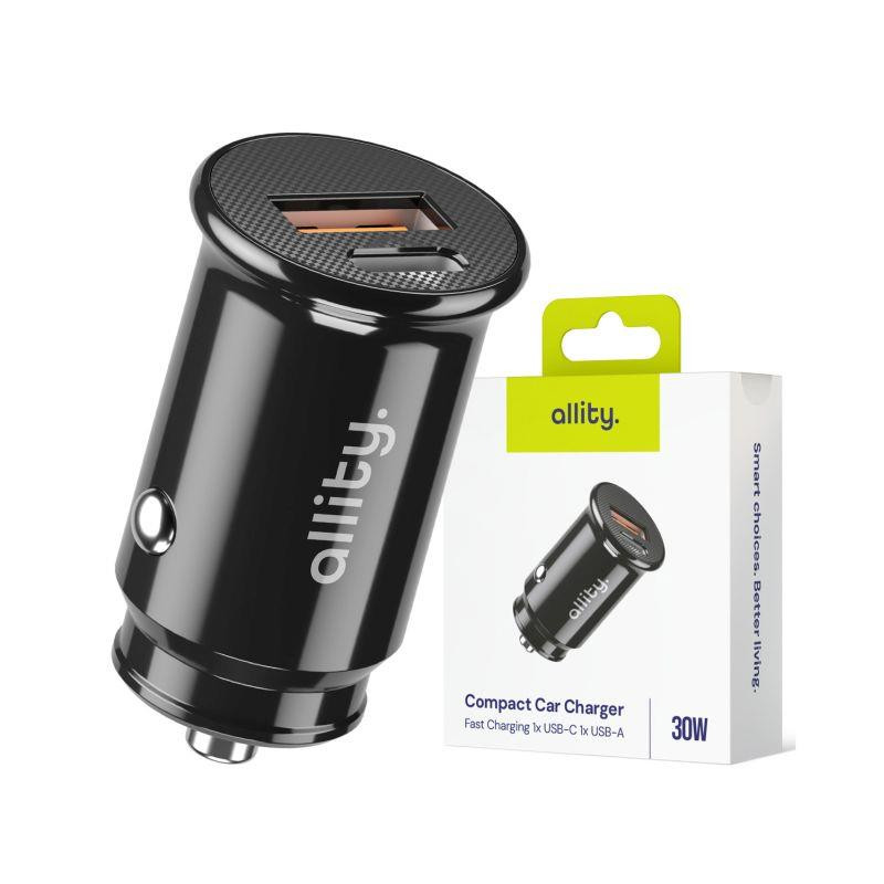 Nabíječka Allity ACC-100-30WAC 30W pro auto - černá