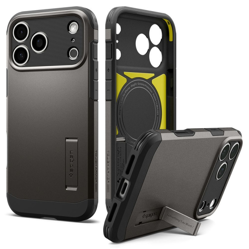 Kryt Spigen TOUGH ARMOR T kompatibilní s MagSafe pro iPhone 18 Pro Max / 17 Pro Max - gunmetal