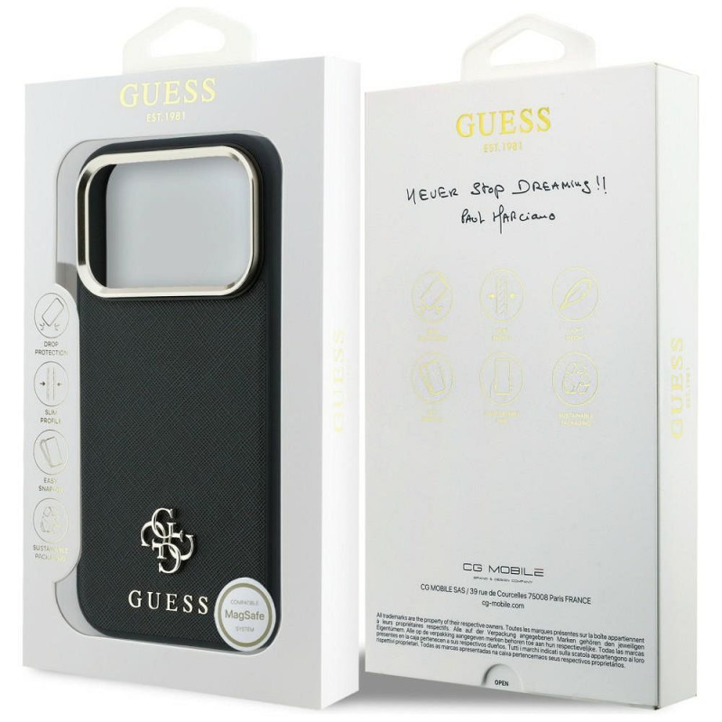 Kryt Guess Saffiano Small 4G & Classic Logo pro iPhone 18 Pro Max - saffiano malými