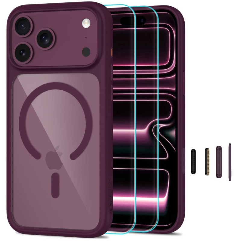 Kryt Tech-Protect MagOne CC pro iPhone 18 Pro Max / 17 Pro Max - clear burgundy