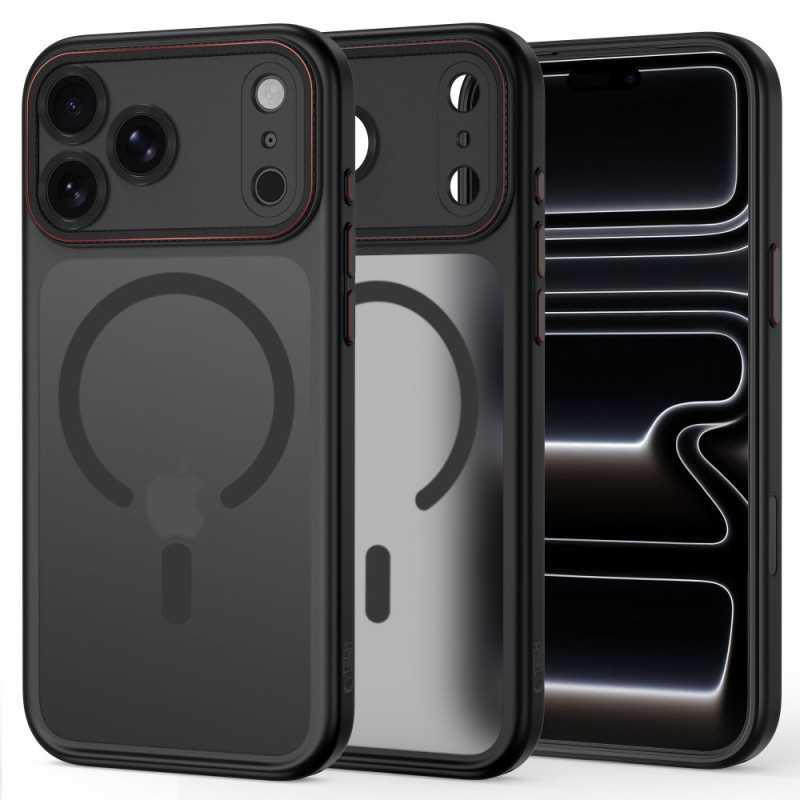 Kryt Tech-Protect MagCam pro iPhone 18 Pro Max / 17 Pro Max - matná černá a červená
