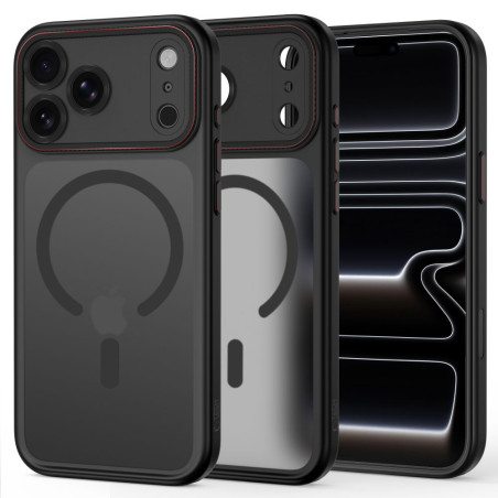 Kryt Tech-Protect MagCam iPhone 18/17 Pro Max - matná černá/červen