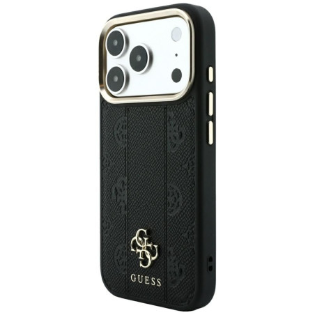 Kryt Guess STRIPE PEONY 4G LOGO pro iPhone 18 Pro Max černý