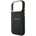 Kryt Guess Saffiano Peony & Ring MagSafe iPhone 18 Pro Max černý