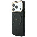 Kryt Guess Saffiano Peony & Ring MagSafe iPhone 18 Pro Max černý