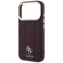 Kryt Guess STRIPE PEONY 4G Logo pro iPhone 18 Pro Max - burgundy