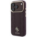 Kryt Guess STRIPE PEONY 4G Logo pro iPhone 18 Pro Max - burgundy