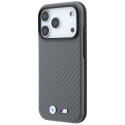 Kryt BMW M Carbon Metal Logo MagSafe pro iPhone 18 Pro Max - šedý