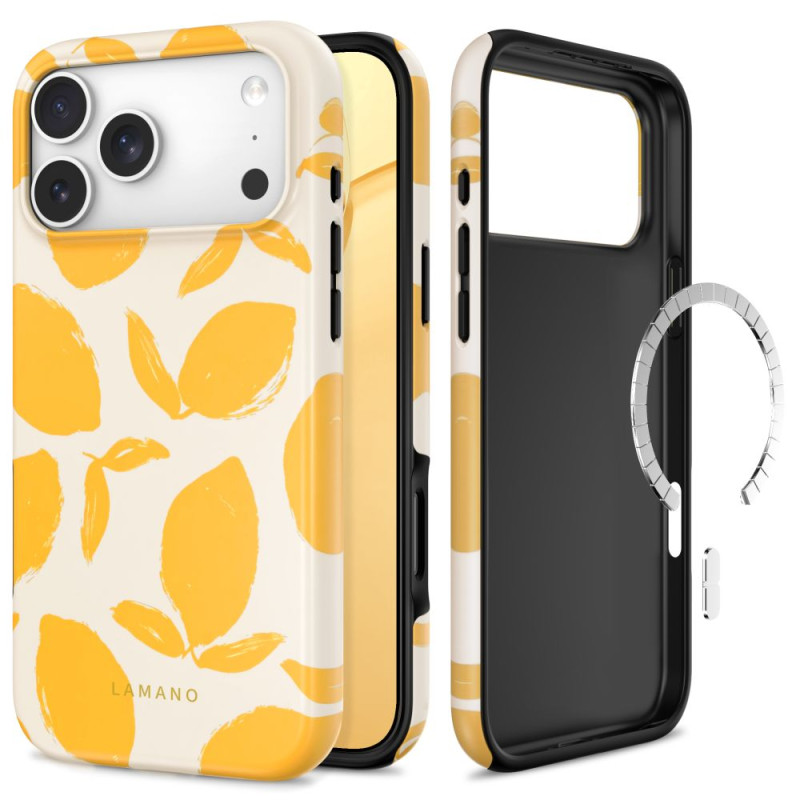 Kryt Tech-Protect LAMANO MagSafe pro iPhone 18 Pro Max / 17 Pro Max - žlutá/bílá