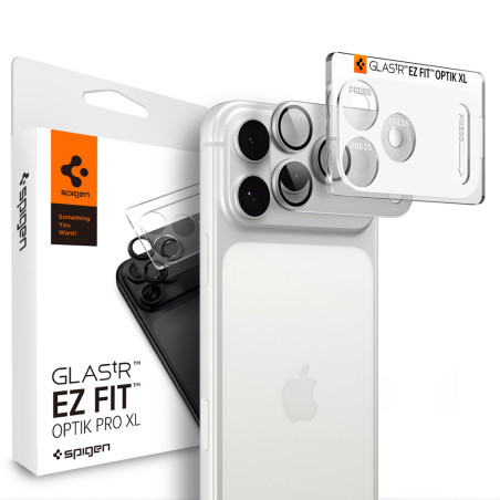 Ochranné sklo Spigen Optik Pro XL iPhone 18 Pro Max stříbrné