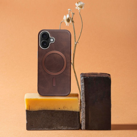 Kryt OEM GENTLEMAN MAG COVER iPhone 18 Pro - hnědá