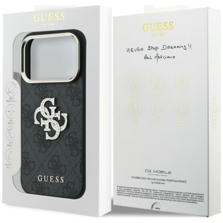 Kryt Guess 4G & BIG STRASS LOGO pro iPhone 18 Pro - hnědý