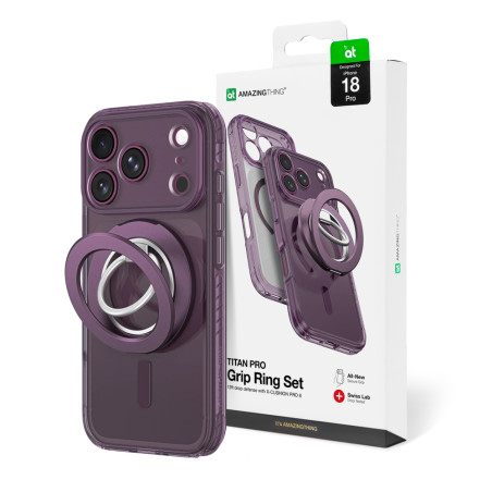 Kryt AmazingThing TITAN PRO LENS RING SET iPhone 18 Pro fialová