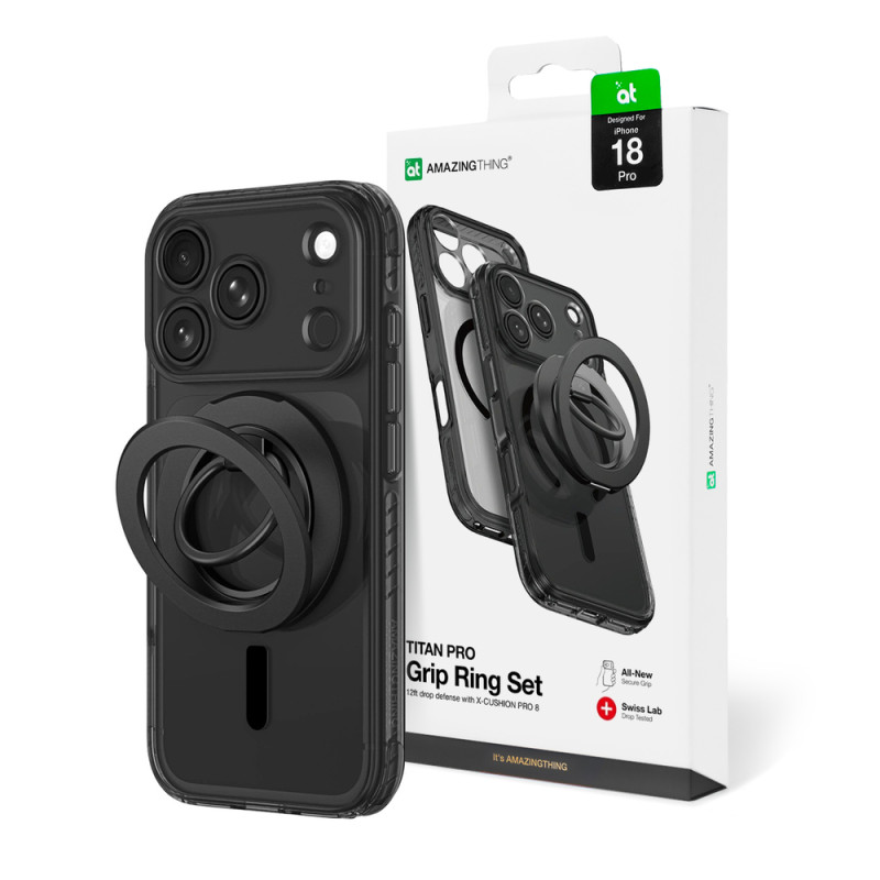Kryt AmazingThing TITAN PRO LENS RING SET pro iPhone 18 Pro - černý