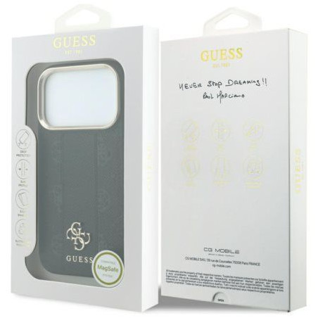 Kryt Guess STRIPE PEONY 4G LOGO pro iPhone 18 Pro černý