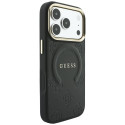 Kryt Guess MagSafe iPhone 18 Pro Saffiano Peony Ring černý