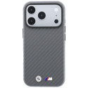 Kryt BMW M Carbon Metal Logo MagSafe pro iPhone 18 Pro – šedý