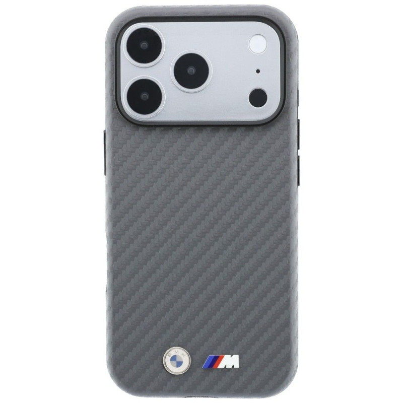 Kryt BMW M Carbon Metal Logo pro iPhone 18 Pro - šedý