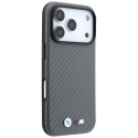 Kryt BMW M Carbon Metal Logo MagSafe pro iPhone 18 Pro – šedý