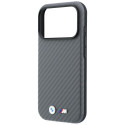 Kryt BMW M Carbon Metal Logo MagSafe pro iPhone 18 Pro – šedý