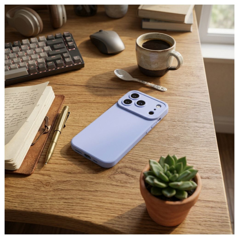 Kryt OEM MATT 2.0 pro iPhone 18 Pro Max / 17 Pro Max - světle modrá (light blue)