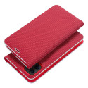 OEM LUNA Book Carbon pouzdro pro iPhone 17/18 Pro Max – červená