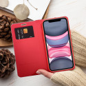 OEM LUNA Book Carbon pouzdro pro iPhone 17/18 Pro Max – červená