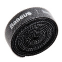 BASEUS ACMGT-E01 Rainbow Circle Velcro Straps - páska na suchý zip pro organizaci kabelů, 1m, černá