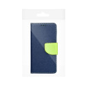 Kryt (flip pouzdro) FANCY Book pro Samsung A37 - tmavě modrý/limetkový