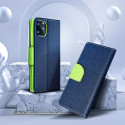Kryt (flip pouzdro) FANCY Book pro Samsung A37 - tmavě modrý/limetkový