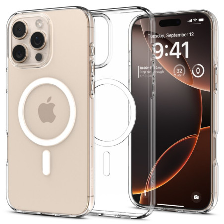 Pouzdro Spigen Liquid Crystal Magsafe pro iPhone 16 Pro - čiré