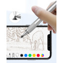 BASEUS ACPCL-0S Prémiový stylus 2v1 pro kapacitní displeje, stříbrný