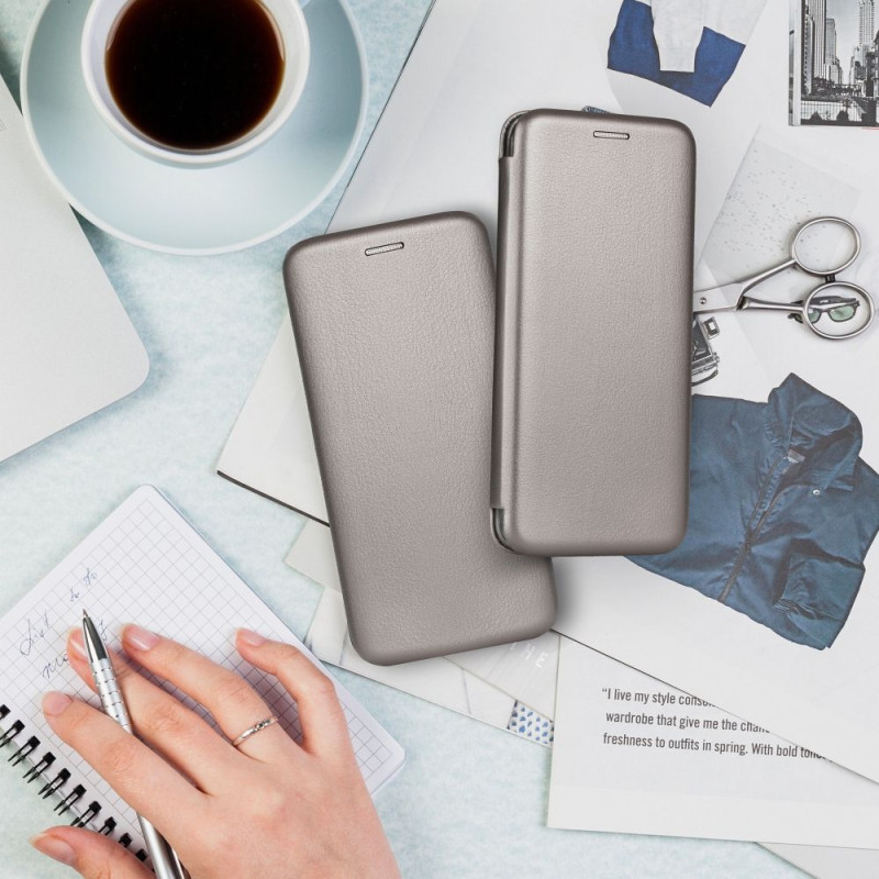 Kryt / pouzdro Flip FORCELL Elegance Book pro iPhone 16 PRO - steel