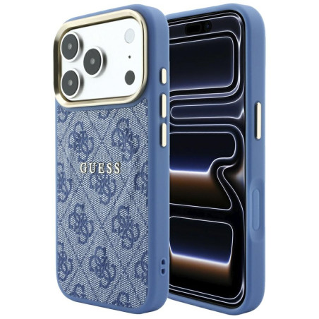 Kryt Guess EMBOSSED 4G Classic MagSafe iPhone 17 Pro - modrý