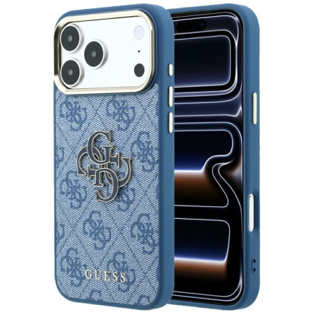 Kryt Guess 4G & Big Resin Logo pro iPhone 17 Pro / 18 Pro light blue