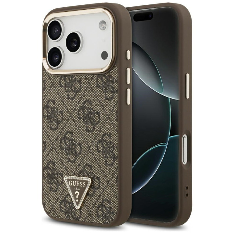 Kryt Guess 4G Triangle Logo pro iPhone 17 Pro / 18 Pro - hnědý