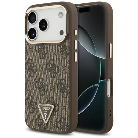 Kryt Guess 4G Triangle Logo MagSafe pro iPhone 17 Pro / 18 Pro - hněd