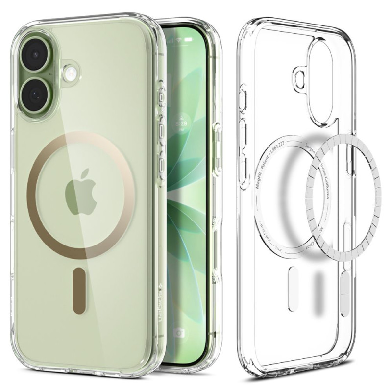 Pouzdro Spigen Ultra Hybrid Mag MagSafe pro iPhone 17 – Clear/Gold