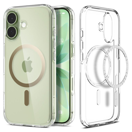 Pouzdro Spigen Ultra Hybrid Mag MagSafe pro iPhone 17 – Clear/Gold