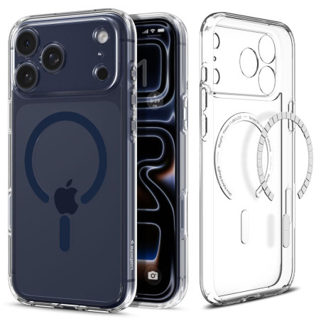 Pouzdro Spigen Ultra Hybrid Mag MagSafe pro iPhone 17 Pro Max – Clear/Deep Blue