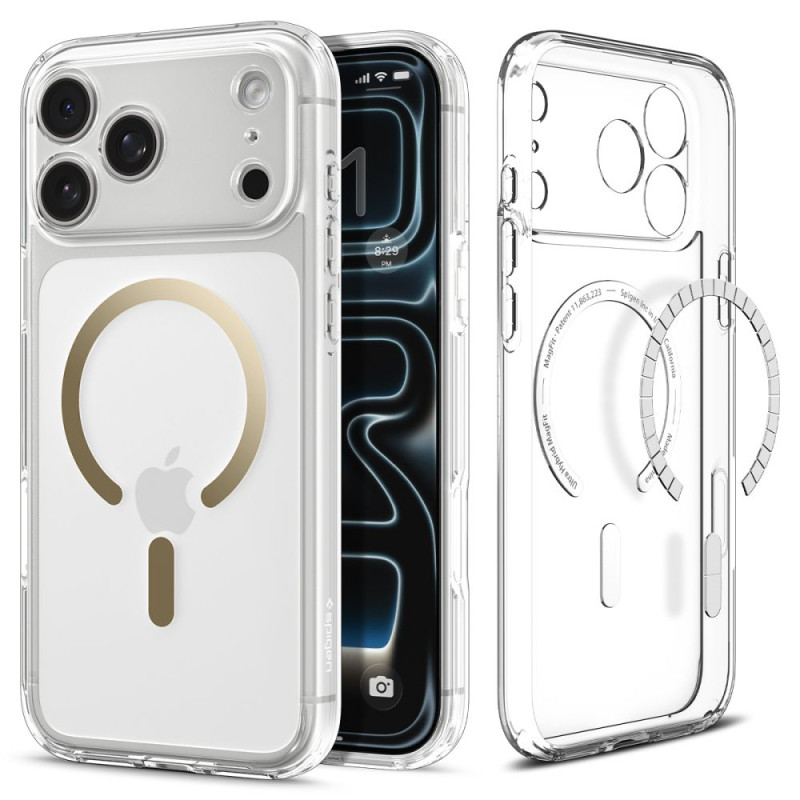 Pouzdro Spigen Ultra Hybrid Mag MagSafe pro iPhone 17 Pro Max – Clear/Gold
