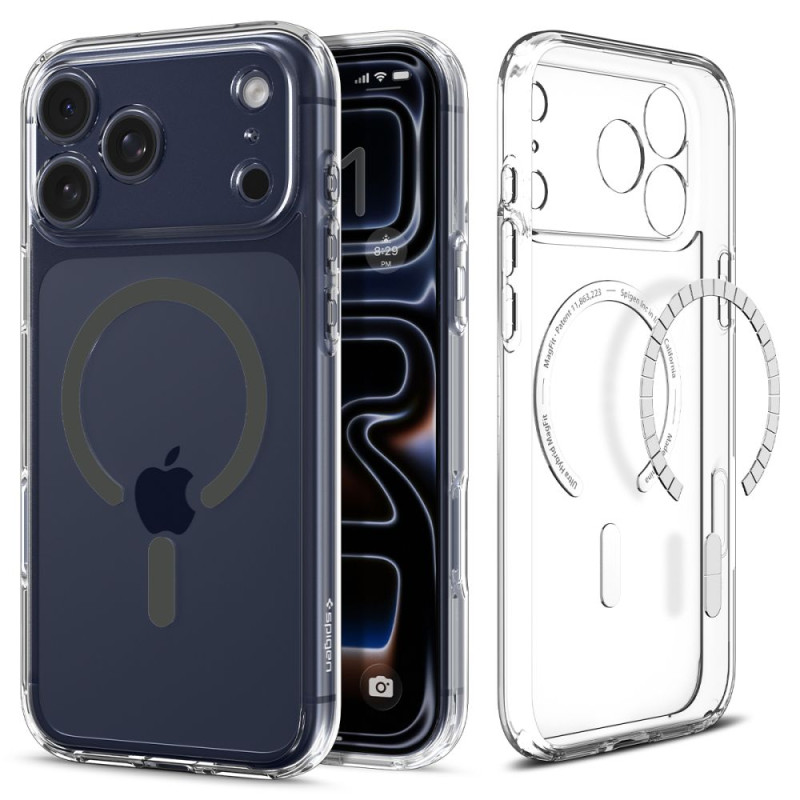 Pouzdro Spigen Ultra Hybrid Mag MagSafe pro iPhone 17 Pro Max – Clear/Graphite
