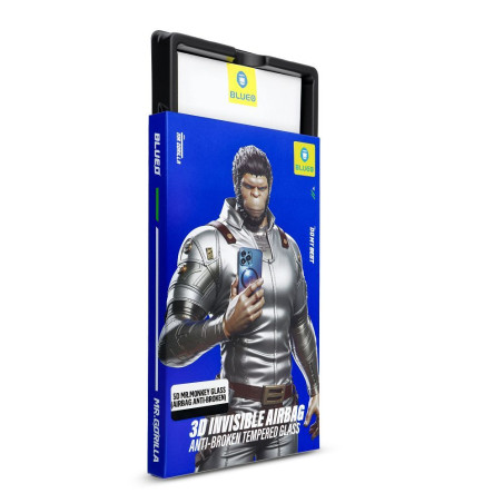 Ochranné sklo Blueo 5D Mr. Monkey Glass 3D Invisible Airbag Anti-broken pro iPhone 14 Pro Max - černé