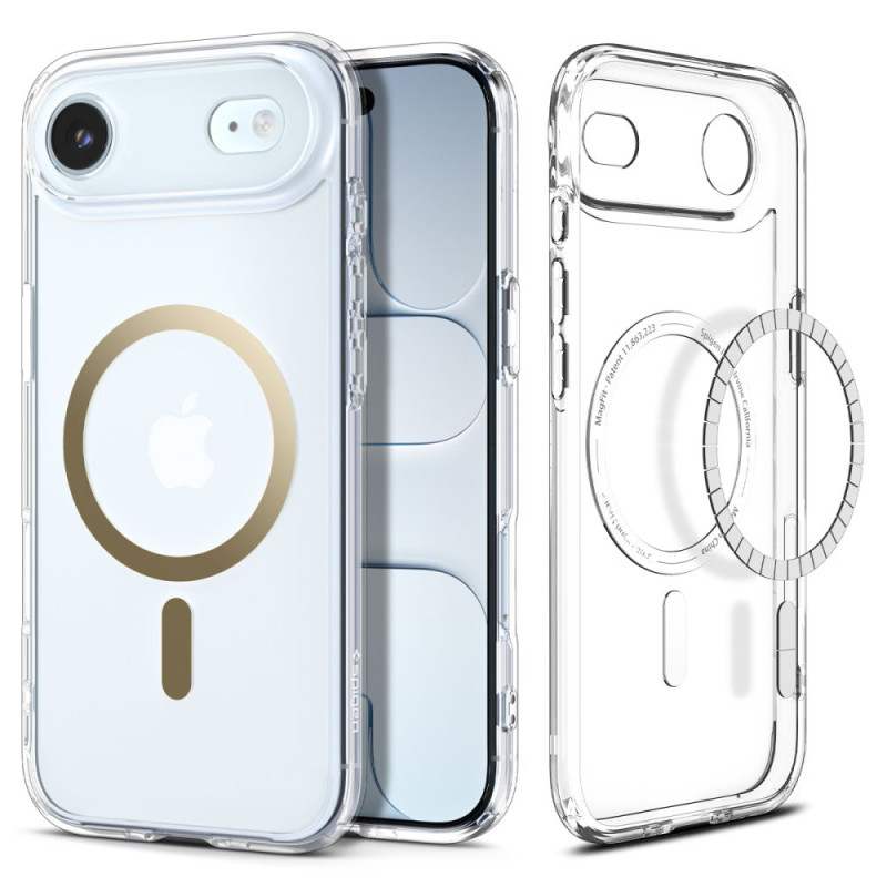 Pouzdro Spigen Ultra Hybrid Mag MagSafe pro iPhone Air – Clear/Gold